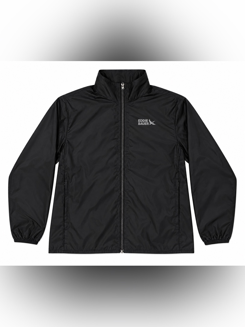 Eddie Bauer Men’s Large Black Lightweight Full Zip Windbreaker Jacket